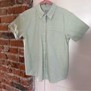 Cabin Creek Wrinkle Free Stain Repellent Mint Green Short Sleeve Blouse Size 6P